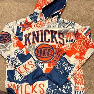 NBA Kids Knicks Orange Navy White Graphic Hoodie